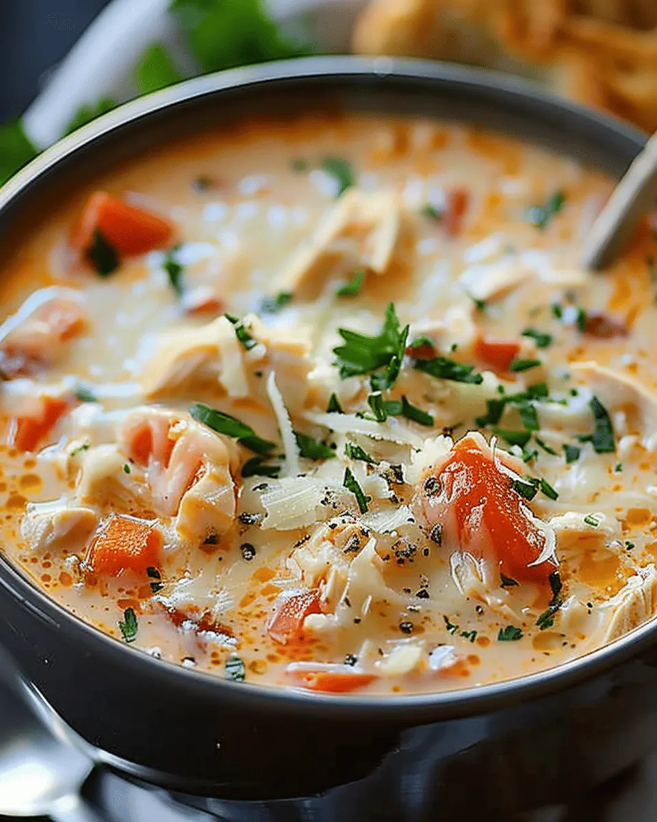 Crock Pot Creamy Chicken Parmesan Soup
