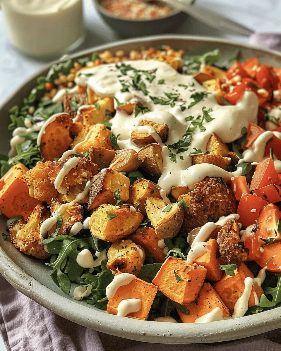 Glow Bowl Recipe: Roasted Veggie, Tahini Yogurt Sauce