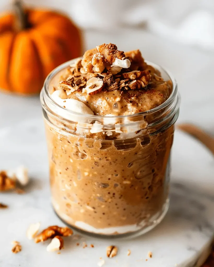 High Protein Pumpkin Overnight Oats