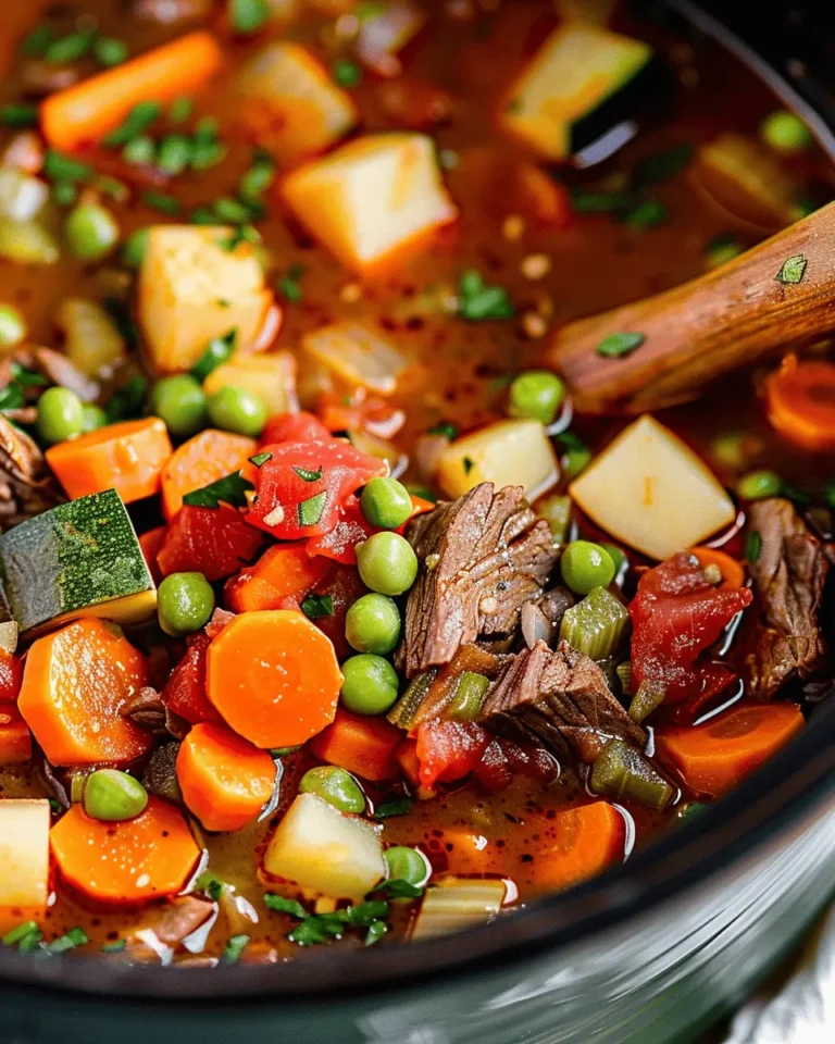 Slow Cooker Beef and Vegetable Soup