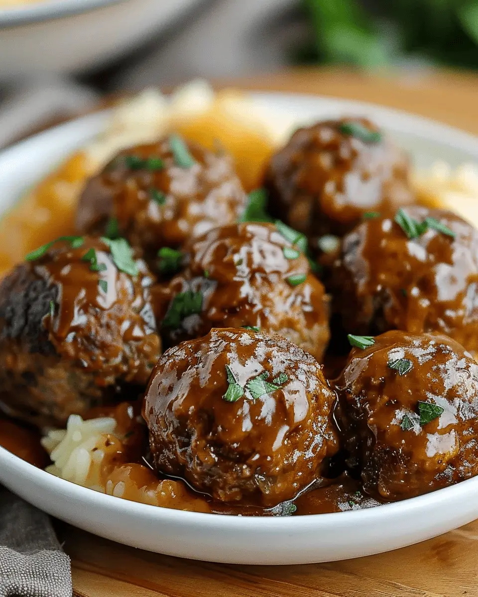Slow Cooker Salisbury Steak Meatballs