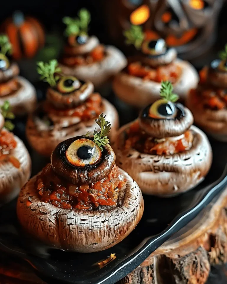 Stuffed Mushroom Eyeballs Halloween