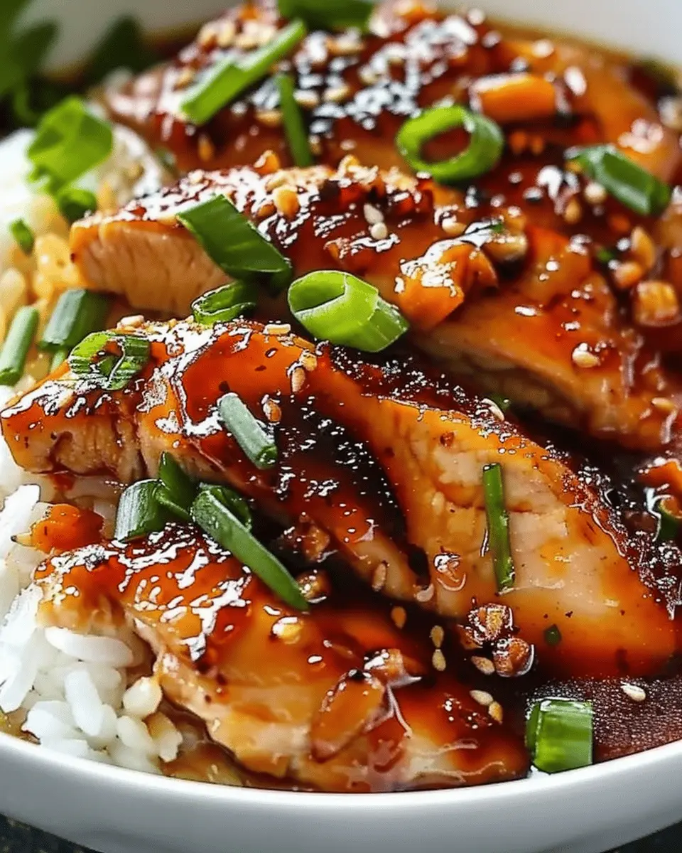 Caramelised Soy Chicken in Garlic Ginger Broth with Rice