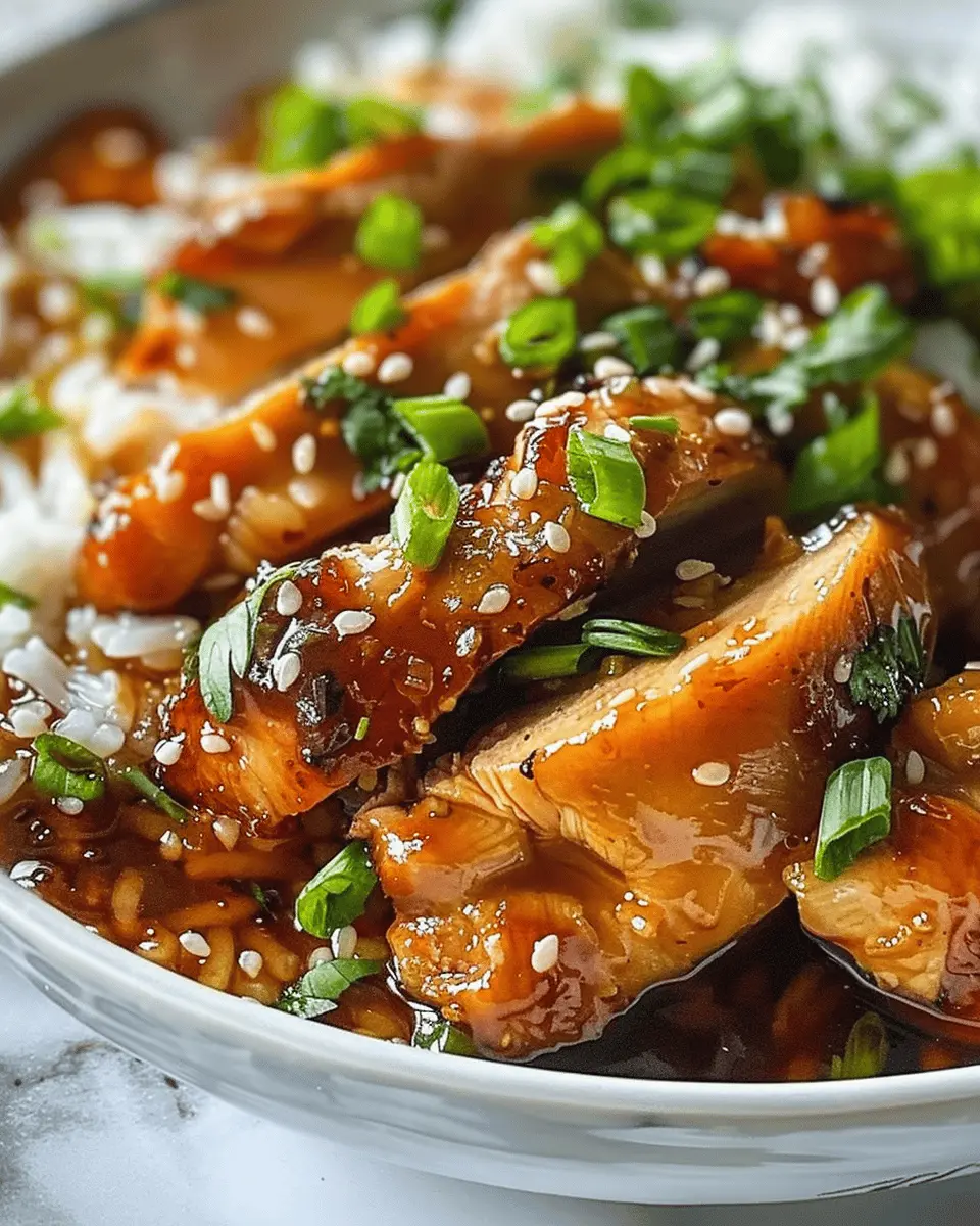 Caramelised Soy Chicken in Garlic Ginger Broth with Rice