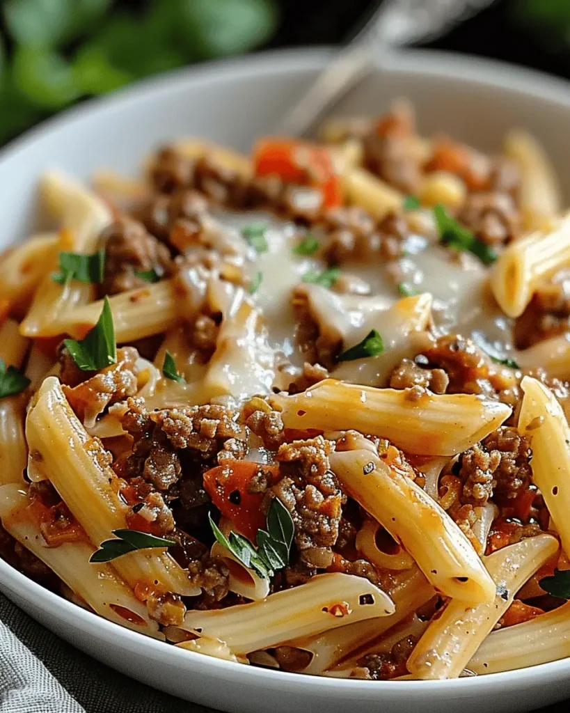 Ceamy Rotel Pasta with Ground Beef: