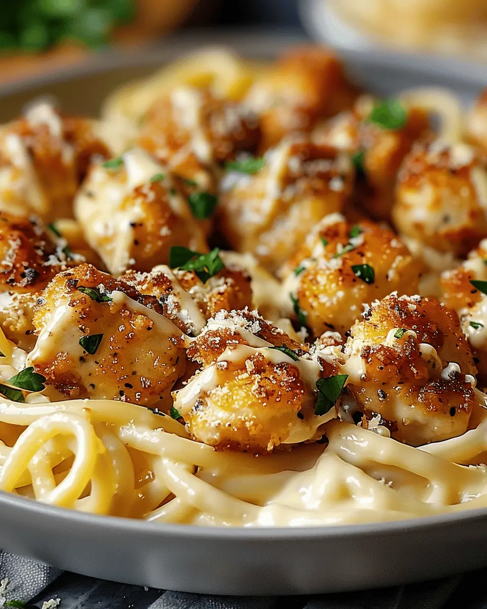 Garlic Butter Chicken Bites with Creamy Parmesan Pasta