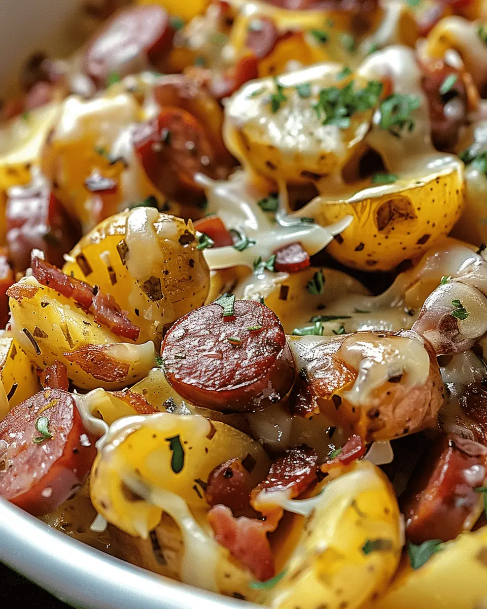 Cheesy Ranch Potatoes and Smoked Sausage
