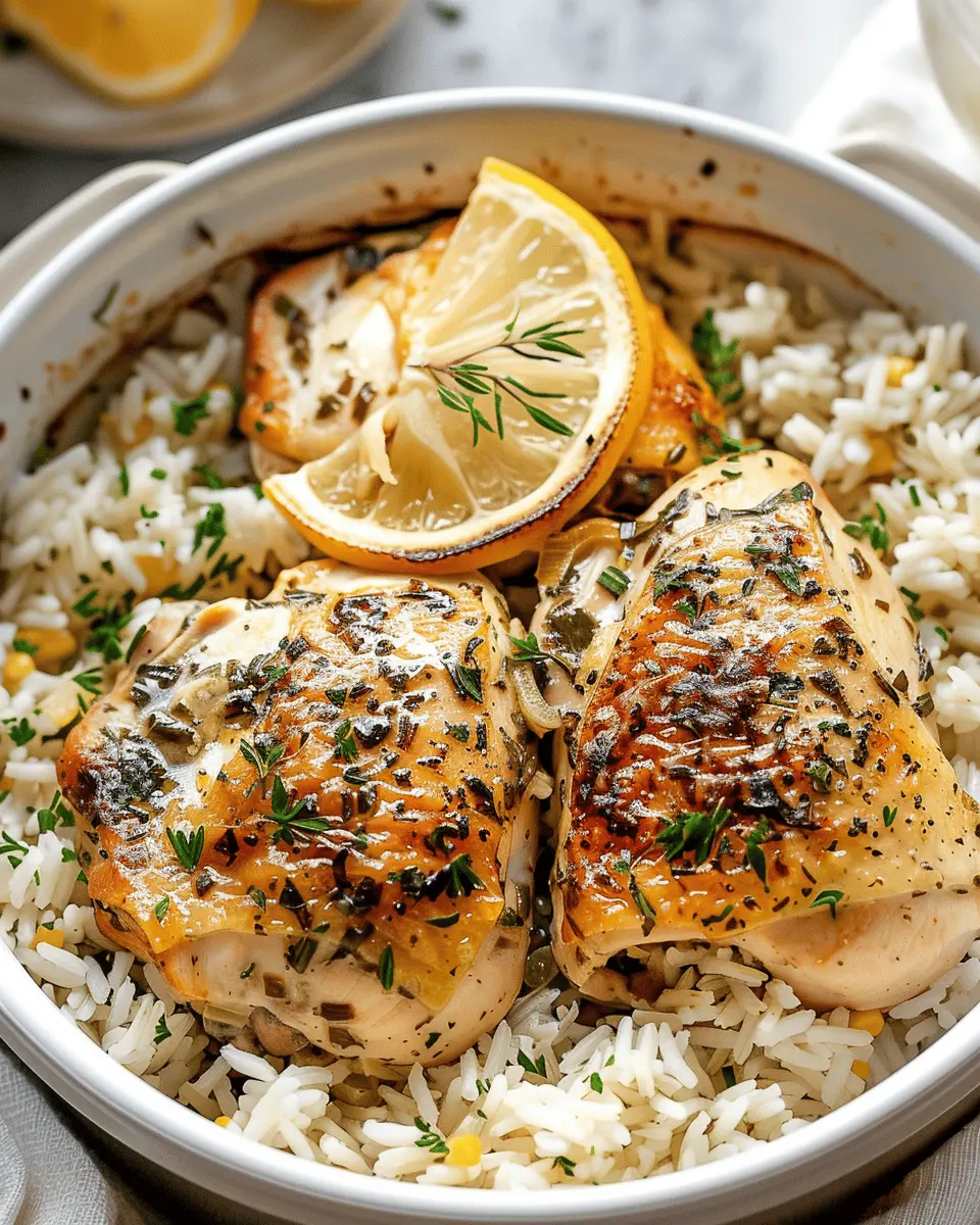 Slow Cooker Lemon Herb Chicken and Rice