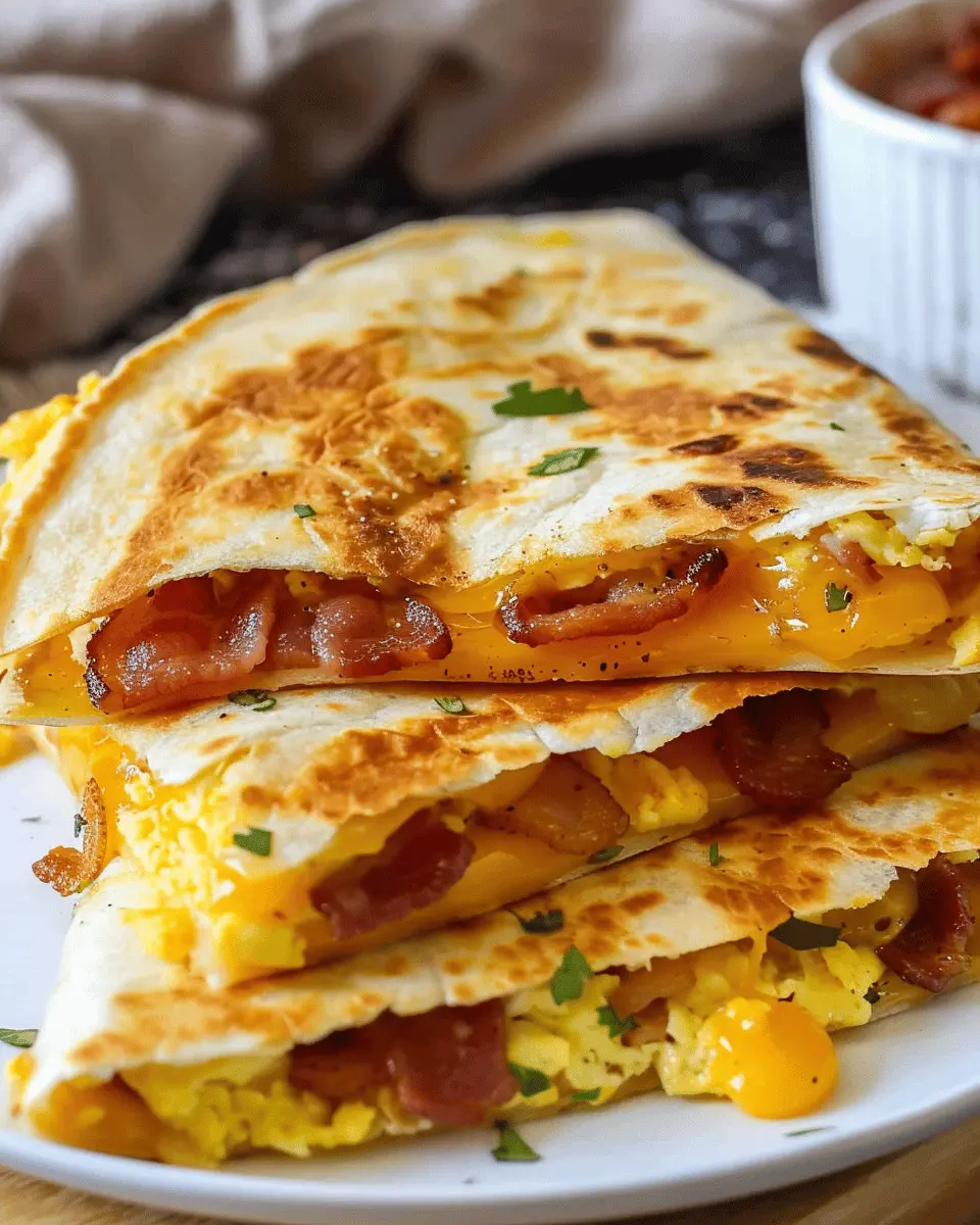 Bacon Egg and Cheese Breakfast Quesadillas