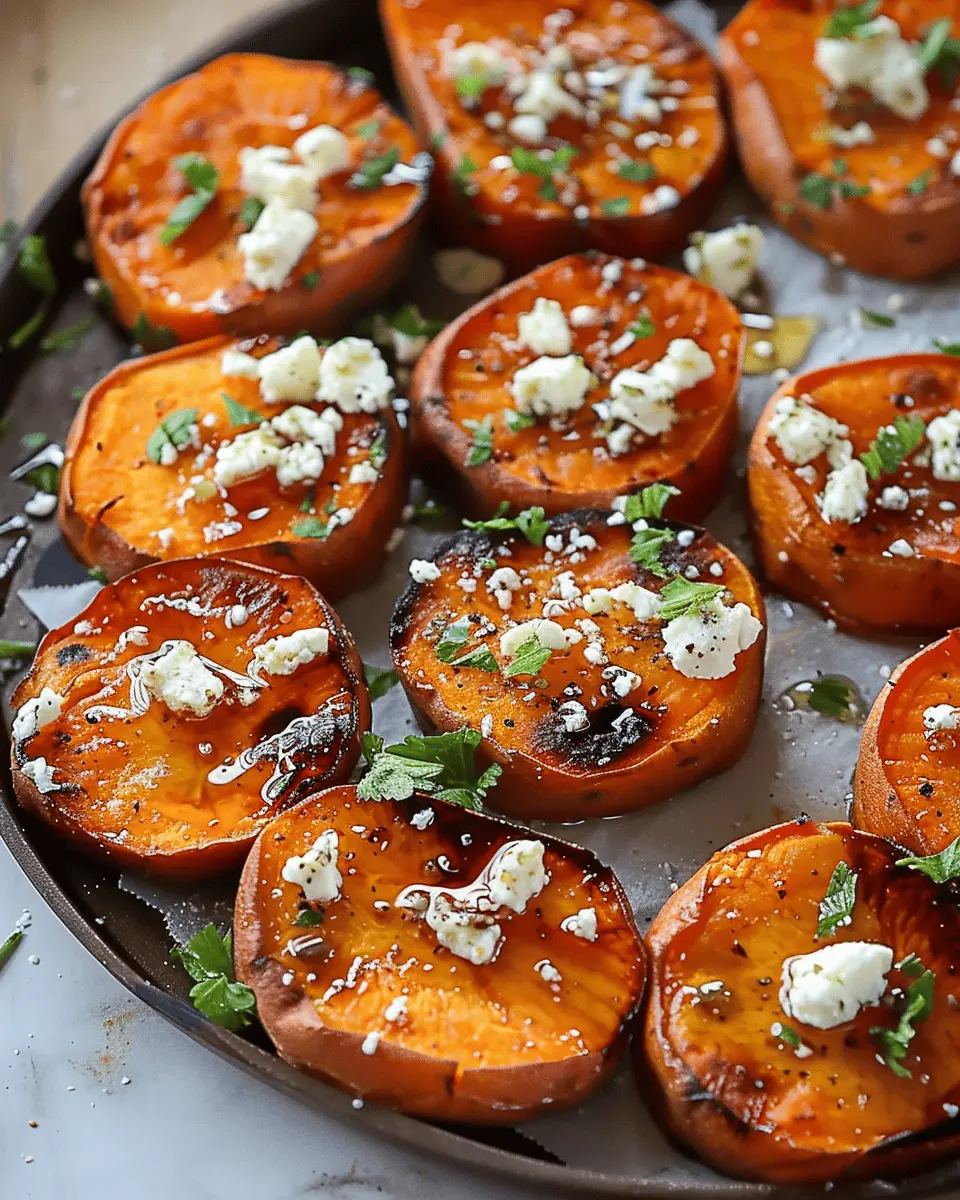 Delicious Honey Feta Sweet Potato Rounds