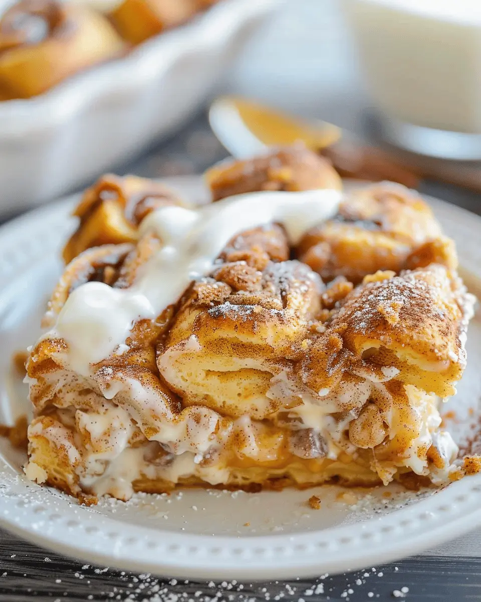 Pumpkin Cinnamon Roll Casserole
