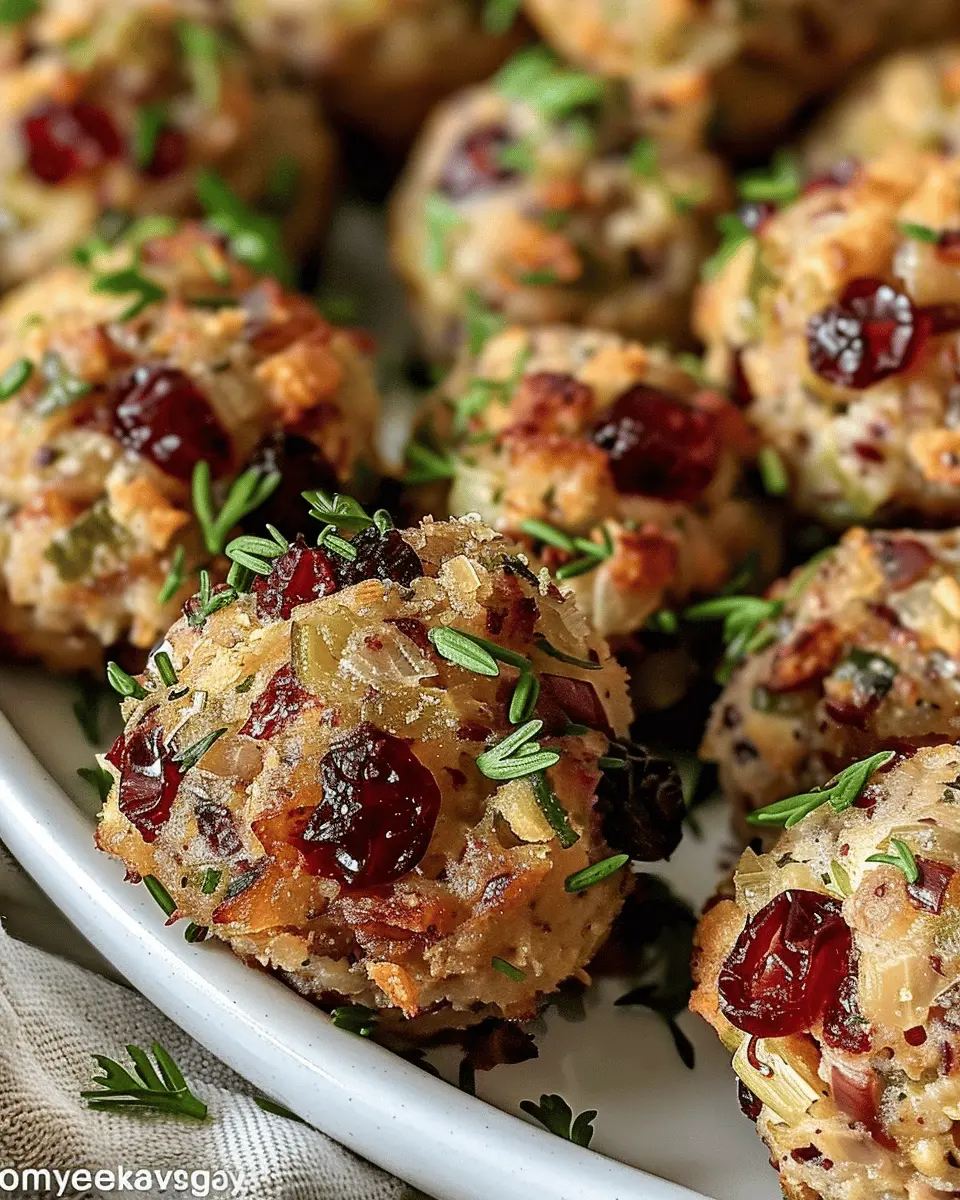 Cranberry Turkey Stuffing Balls