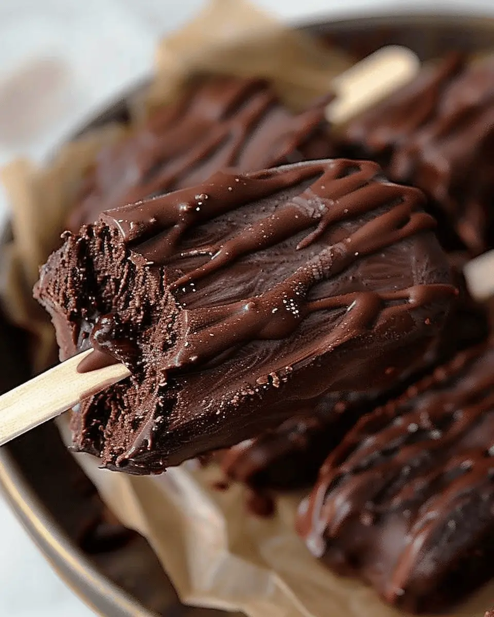 Frozen Brownie Protein Fudge Pops
